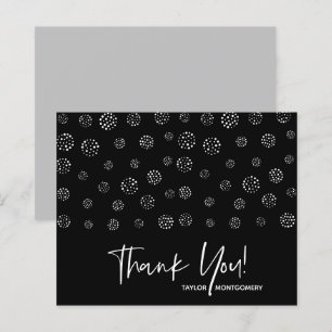 Budget White Script Black Thank You Cards