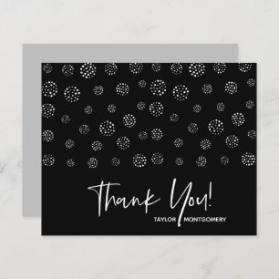 Budget White Script Black Thank You Cards