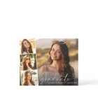 Budget White Script Photo Graduation Party Invite