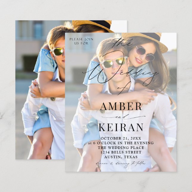 Budget White Shades Photo Wedding (Front/Back)