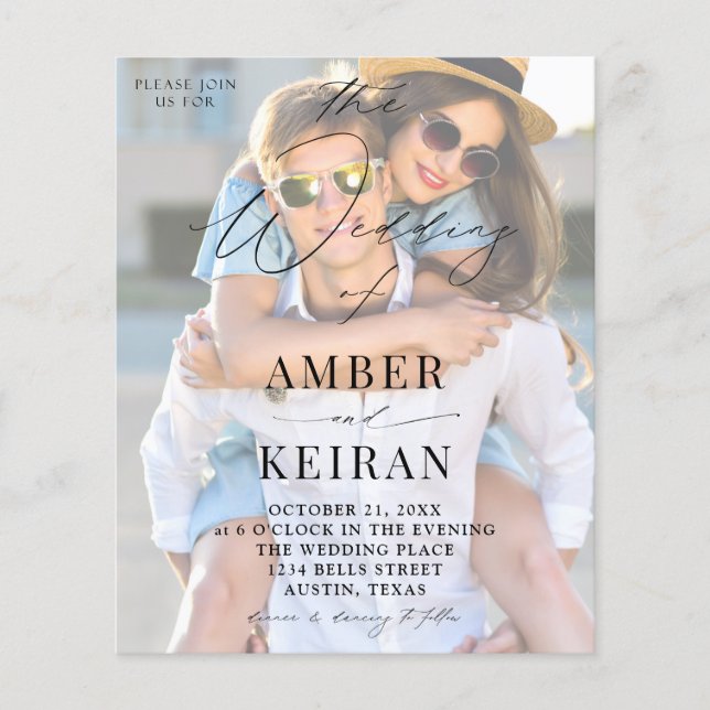 Budget White Shades Photo Wedding Flyer (Front)