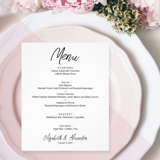 Budget White Wedding Menu (Creator Uploaded)