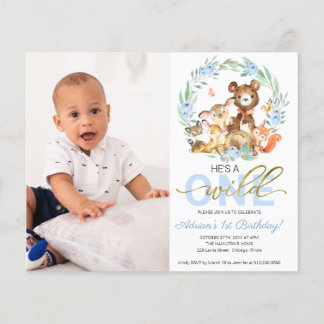 Budget Wild One First Birthday Photo Invitations