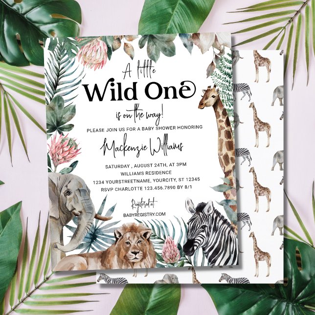Budget Wild One Safari Animals Baby Shower Invite (Creator Uploaded)