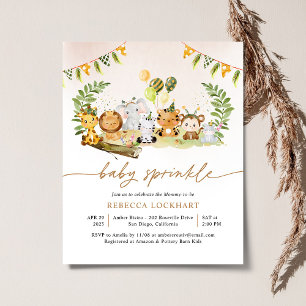 Budget Wild Safari Girl Baby Sprinkle Invitation