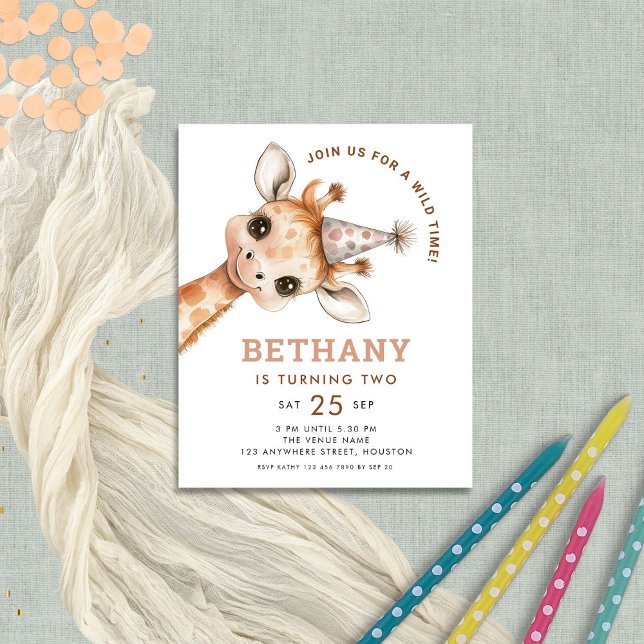 Budget Wild Time Cute Giraffe 2nd Birthday Party (Creator Uploaded)