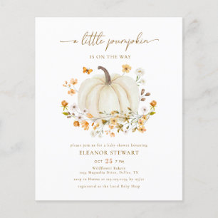 BUDGET Wildflower A Little Pumpkin Baby Shower Flyer