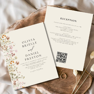 Budget Wildflower All in One QR Code Wedding Flyer