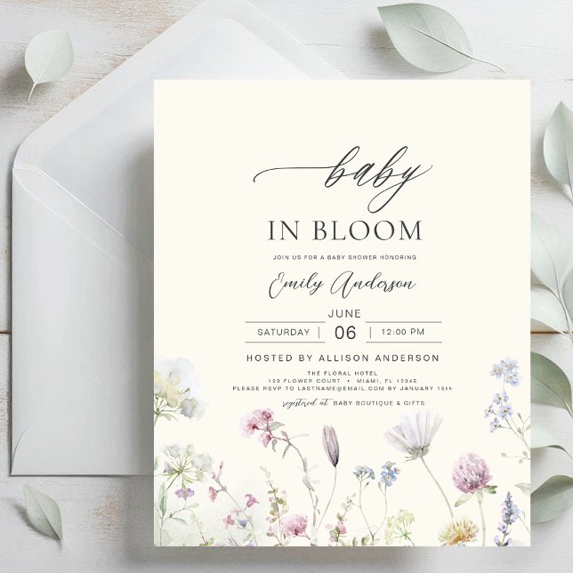 Budget Wildflower Baby in Bloom Invitation (Creator Uploaded)