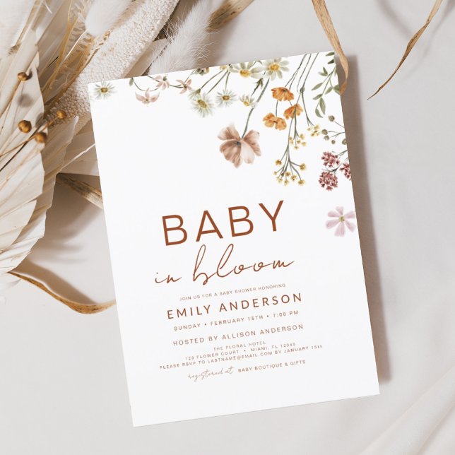 Budget Wildflower Baby in Bloom Shower Invitation (Creator Uploaded)