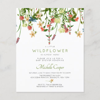 Budget Wildflower Baby Shower Invitation