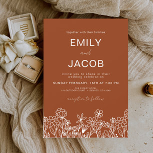 Budget Wildflower Burnt Orange Botanical Wedding