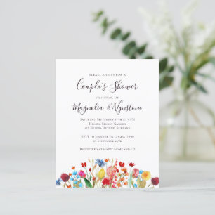 Budget Wildflower Couple's Shower Invitation