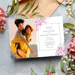 Budget Wildflower Floral Photos Wedding Invitation