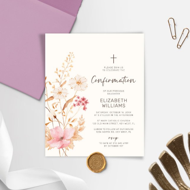 Budget Wildflower Garden Confirmation Invitation (Creator Uploaded)