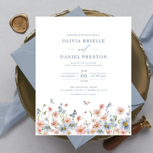 Budget Wildflower Garden Wedding Invitation Flyer