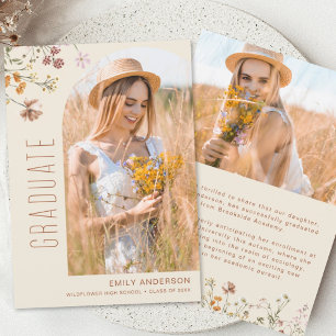 Budget Wildflower Graduation Photo Announcement