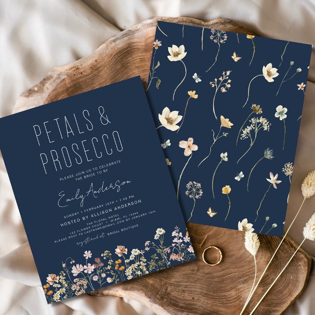 Budget Wildflower Petals & Prosecco Bridal Shower  Flyer (Creator Uploaded)