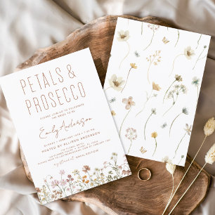 Budget Wildflower Petals & Prosecco Bridal Shower  Flyer