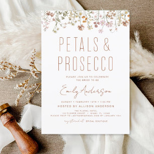 Budget Wildflower Petals & Prosecco Bridal Shower Flyer
