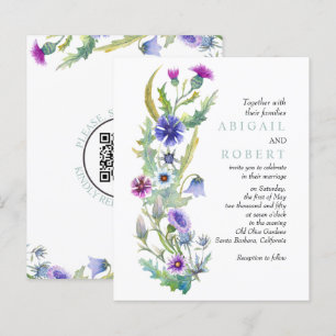 BUDGET Wildflower QR code wedding invitation