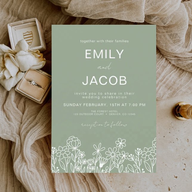 Budget Wildflower Sage Green Botanical Wedding (Creator Uploaded)