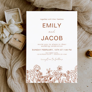 Budget Wildflower Terracotta Botanical Wedding Flyer