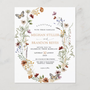 Budget - Wildflowers Floral Wedding Invitation