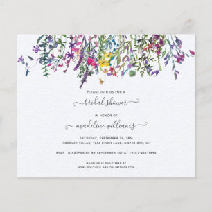 BUDGET Wildflowers Meadow Bridal Shower Invitation