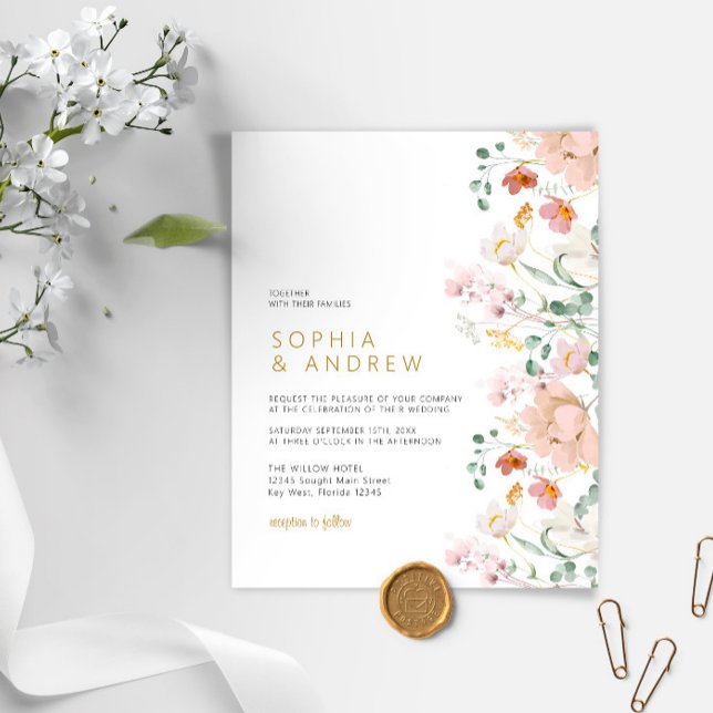 Budget Wildflowers Wedding Invitation (Creator Uploaded)