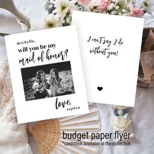 Budget will you be my maid of honour photo proposa flyer