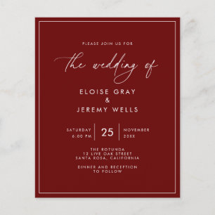 Budget Wine Wedding Invitation  Flyer