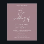 Budget Wine Wedding Invitation Flyer<br><div class="desc">This card features a handwritten font and modern minimalist design. Easily change the colours and edit *most* wording to meet the needs of your occasion. This invite is perfect for your contemporary, industrial, or bohemian wedding celebration. Budget Paper is thin! ***Upgrade for a thicker paper. Envelopes are not included with...</div>