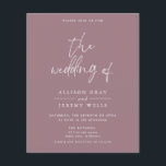 Budget Wine Wedding Invitation Flyer<br><div class="desc">This card features a handwritten font and modern minimalist design. Easily change the colours and edit *most* wording to meet the needs of your occasion. This invite is perfect for your contemporary, industrial, or bohemian wedding celebration. Budget Paper is thin! ***Upgrade for a thicker paper. Envelopes are not included with...</div>