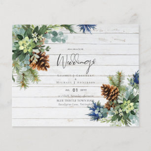 BUDGET  Winter Blue Thistle Wedding