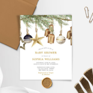 Budget Winter Christmas Baby Shower Invitation