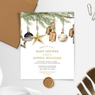 Budget Winter Christmas Baby Shower Invitation