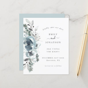 Budget Winter Florals Wedding Save Date