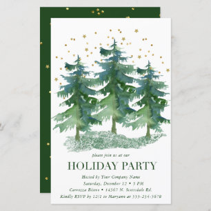 Budget Winter Forest Company Holiday Party Invite