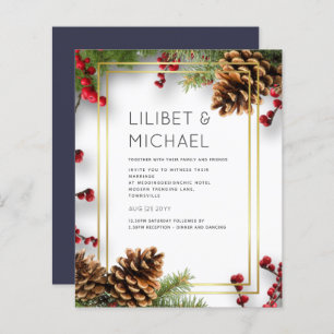 BUDGET  Winter Red Berries Pine Cones Wedding
