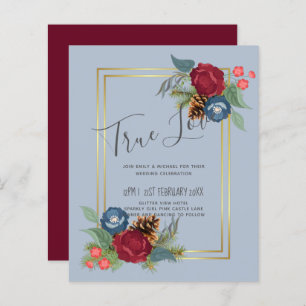 BUDGET Winter Wedding Burgundy Teal Blue Modern