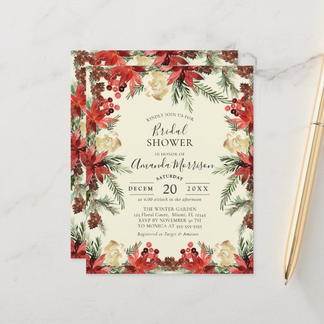 Budget Winter Wedding Christmas Bridal Shower (Front/Back In Situ)