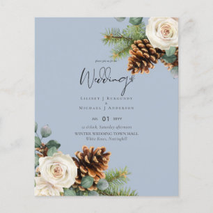 BUDGET Winter Wedding Eucalyptus Greenery Roses Flyer