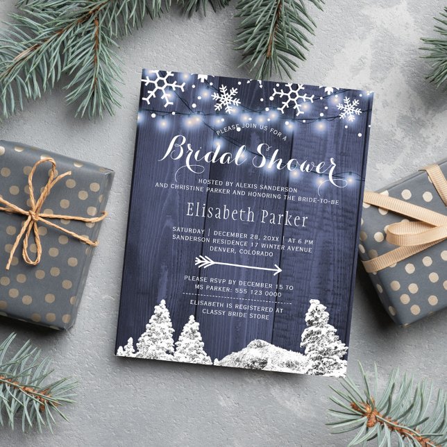 Budget winter wonderland bridal shower invitation (Creator Uploaded)