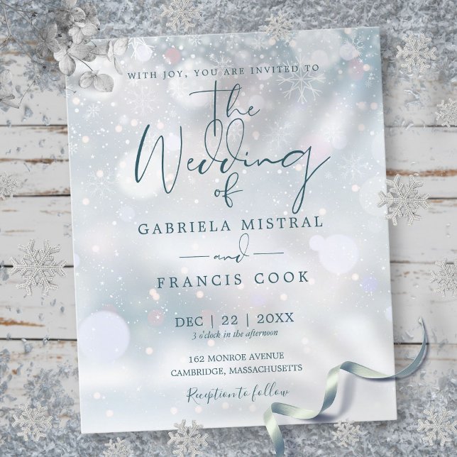 Budget Winter Wonderland Wedding Invitation (Budget Winter Wonderland Wedding Invitation)