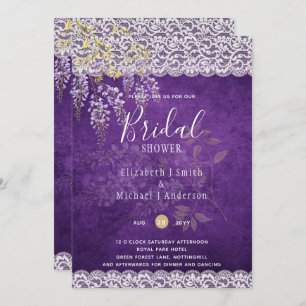 BUDGET Wisteria Floral Lace BRIDAL SHOWER INVITE