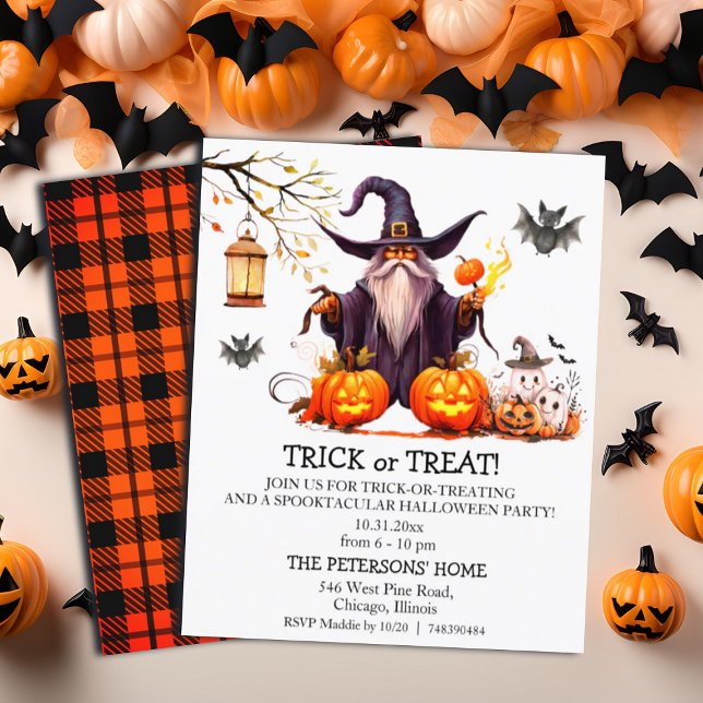 Budget Wizard and Ghosts Trick or Treat Invitation (Creator Uploaded)