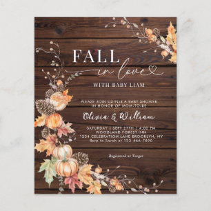 BUDGET Wood Fall Pumpkin Fall in Love Baby Shower