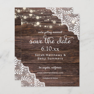 Budget Wood, Lace & Lights Save the Date V2