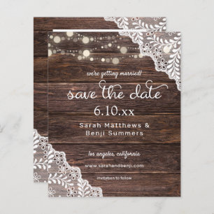 Budget Wood, Lace & Lights Save the Date V2 Photo
